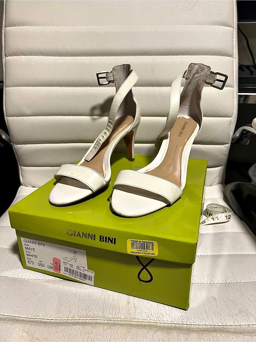 Gianni Bini Maye Heeled Sandals White US 7.5